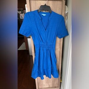 Draper James Cobalt Blue Short Sleeve Mini Dress